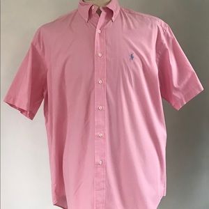 Vintage RL Large Pink Short Sleeve Oxford Shirt
